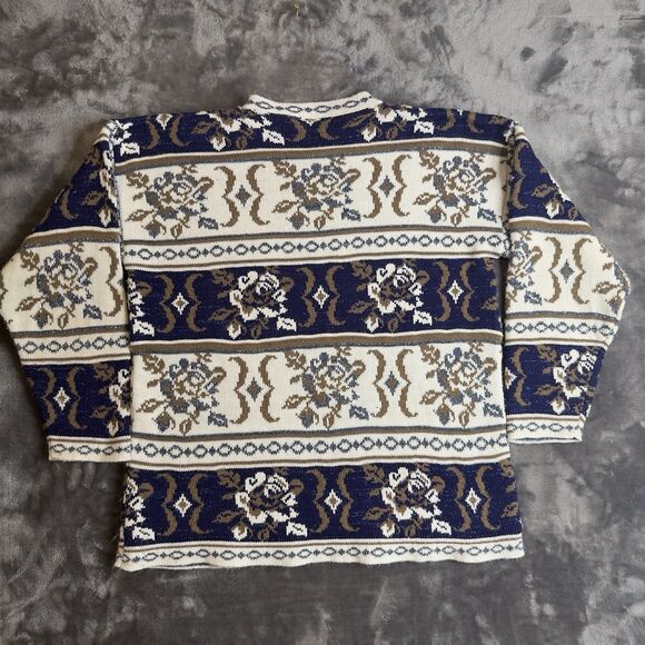 Vintage Huntington Ridge Pullover Sweater Made In USA Size Large Floral Design - Picture 8 of 8